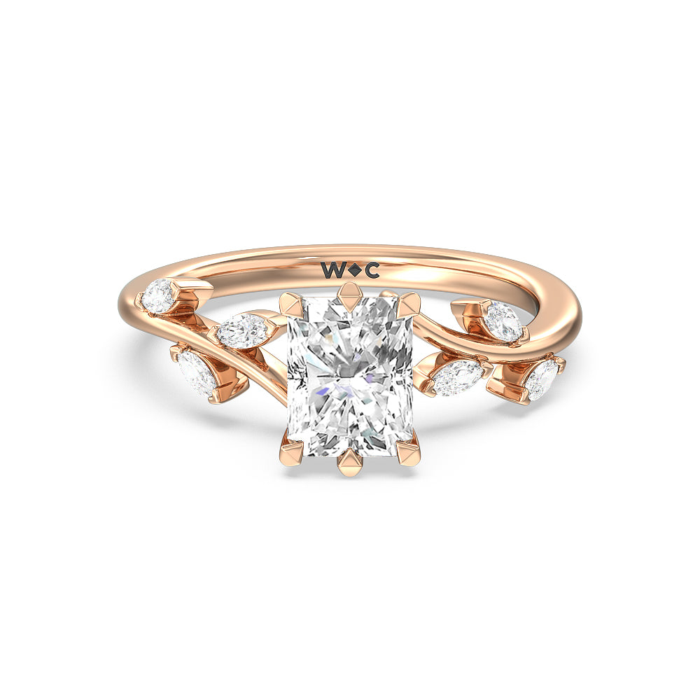 Slender Vine Six Prong Engagement Ring