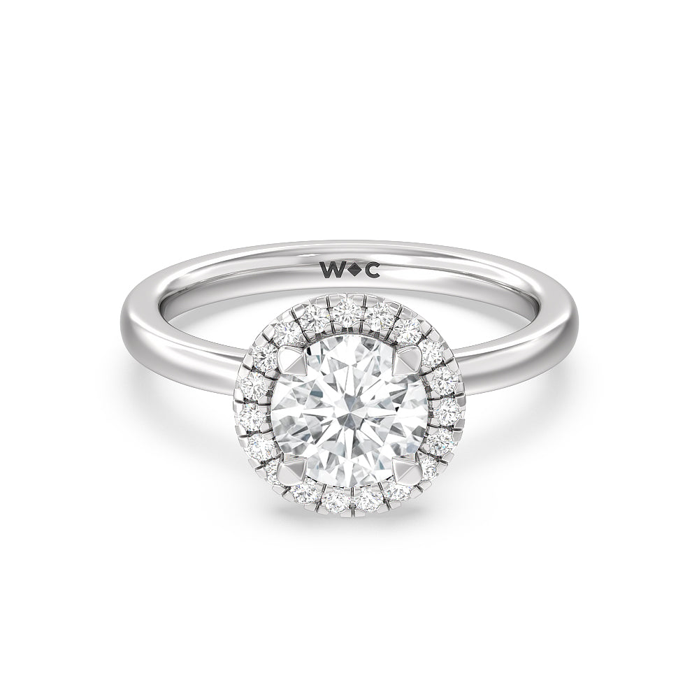 Seamless Plain Shank Halo Engagement Ring