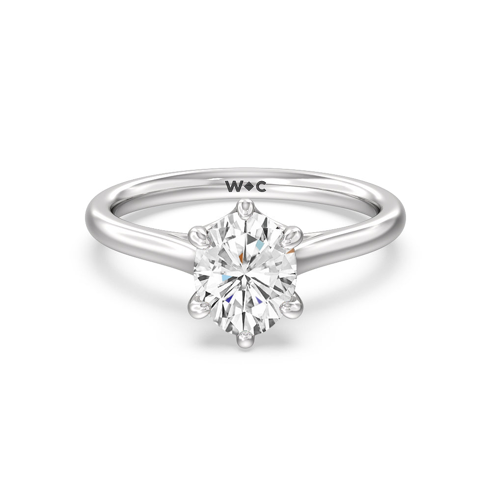 Six Prong Cathedral Basket Engagement Ring